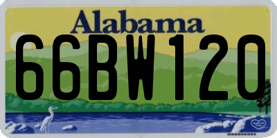 AL license plate 66BW120