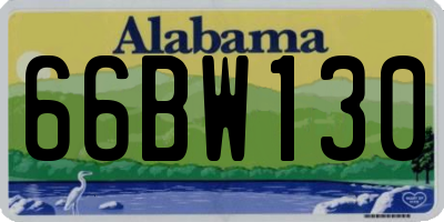 AL license plate 66BW130