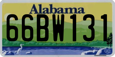 AL license plate 66BW131