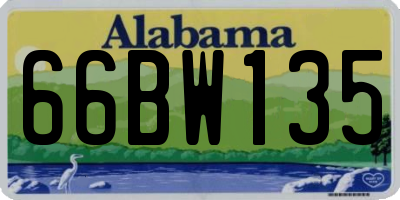 AL license plate 66BW135