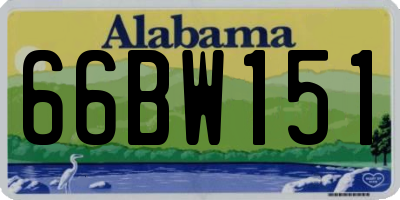 AL license plate 66BW151
