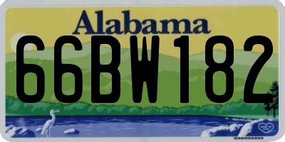 AL license plate 66BW182
