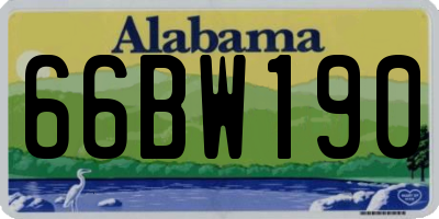 AL license plate 66BW190