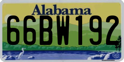 AL license plate 66BW192
