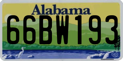 AL license plate 66BW193
