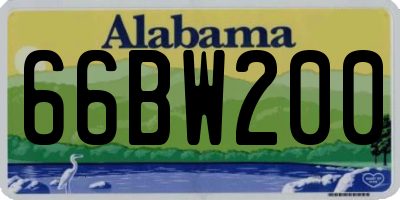 AL license plate 66BW200