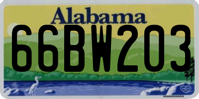 AL license plate 66BW203