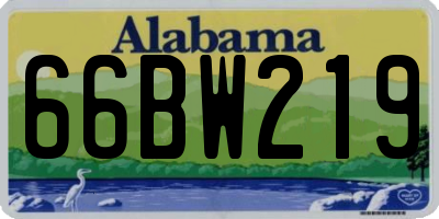 AL license plate 66BW219