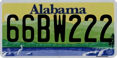 AL license plate 66BW222