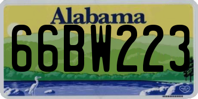 AL license plate 66BW223