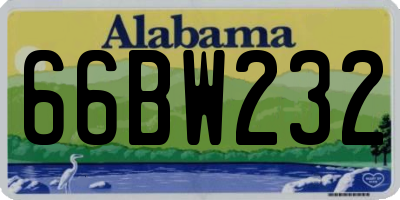 AL license plate 66BW232