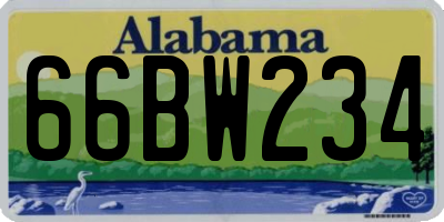 AL license plate 66BW234