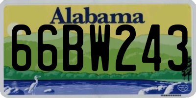 AL license plate 66BW243