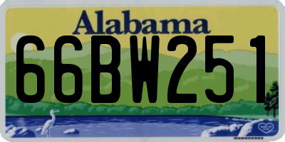 AL license plate 66BW251