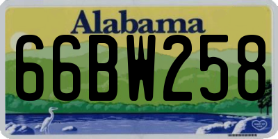 AL license plate 66BW258