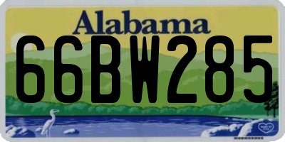 AL license plate 66BW285