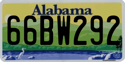 AL license plate 66BW292