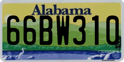AL license plate 66BW310