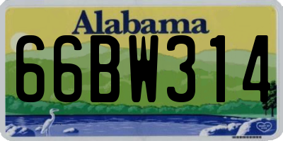 AL license plate 66BW314