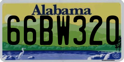 AL license plate 66BW320