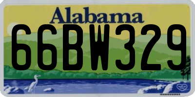 AL license plate 66BW329