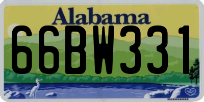 AL license plate 66BW331