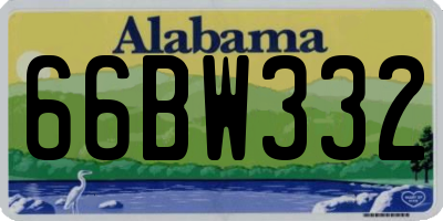 AL license plate 66BW332