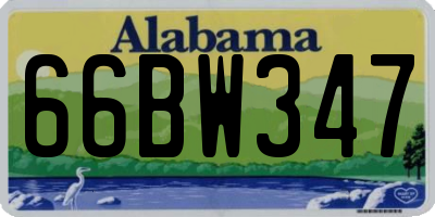 AL license plate 66BW347