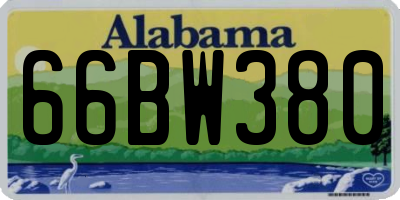 AL license plate 66BW380