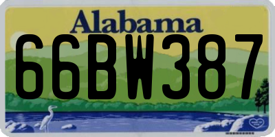 AL license plate 66BW387