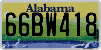 AL license plate 66BW418