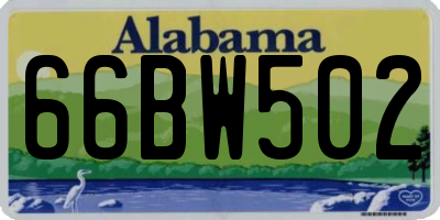 AL license plate 66BW502