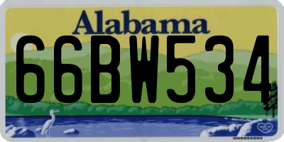AL license plate 66BW534