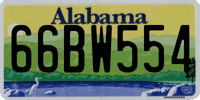 AL license plate 66BW554