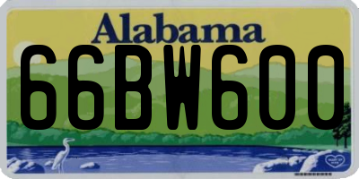 AL license plate 66BW600