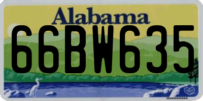 AL license plate 66BW635