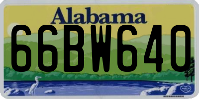 AL license plate 66BW640