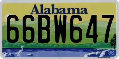 AL license plate 66BW647