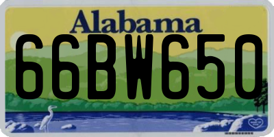 AL license plate 66BW650