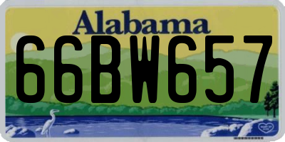 AL license plate 66BW657