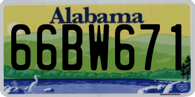 AL license plate 66BW671