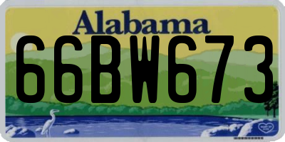 AL license plate 66BW673
