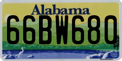 AL license plate 66BW680