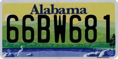 AL license plate 66BW681