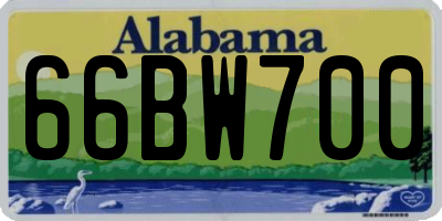 AL license plate 66BW700