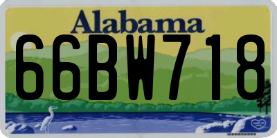 AL license plate 66BW718