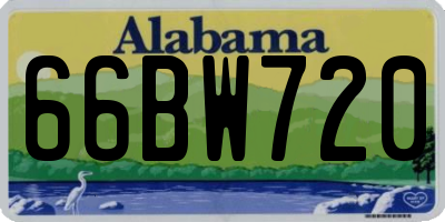 AL license plate 66BW720