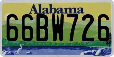 AL license plate 66BW726
