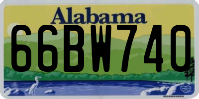 AL license plate 66BW740