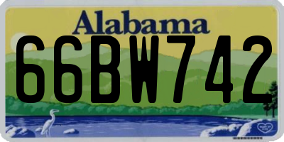 AL license plate 66BW742